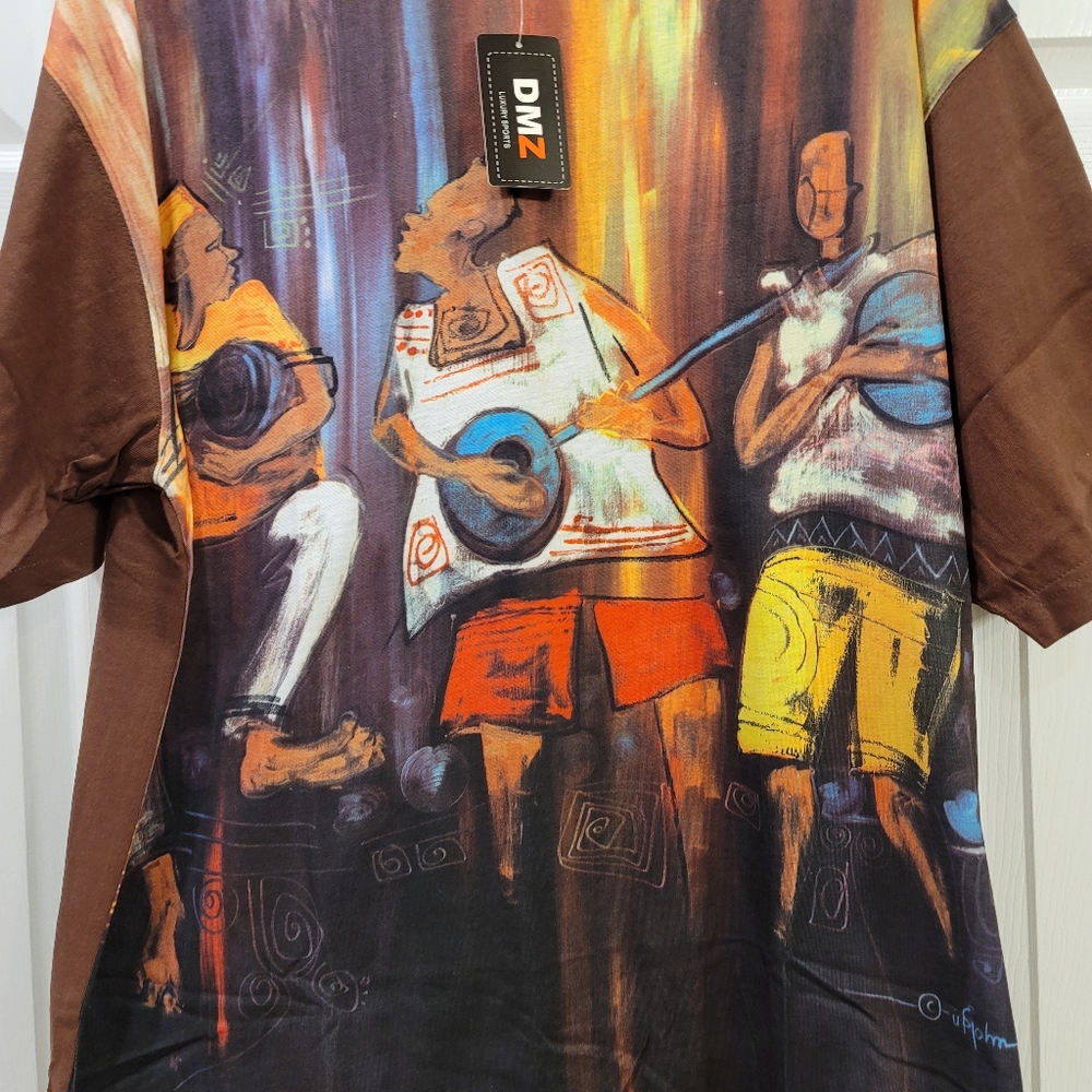 NWT! D M Z  Mens Brown Short Sleeve Good Times Graphic Tee 2XL - Picture 5 of 7